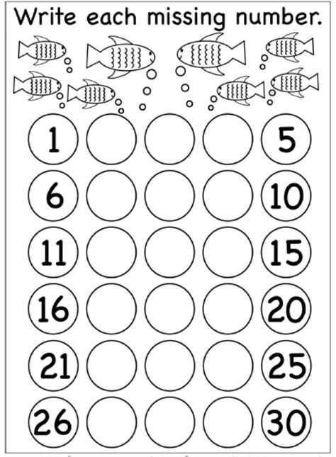 Kindergarten Missing Numbers Worksheet Maths Missing Numbers