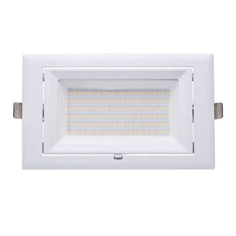 Delessi Led Dual Wattage Rectangular Tri Colour Gimble Shop Light 30w And 38w Jd Lighting