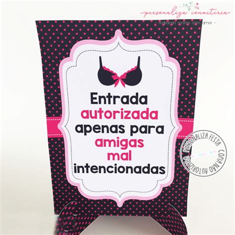 Quadrinho Chá de Lingerie Poá Pink e Preto Entrada Amigas
