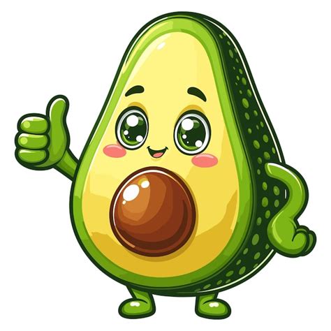 El Lindo Personaje De La Fruta De Aguacate De Dibujos Animados Que