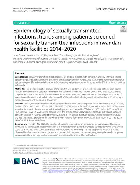 Pdf Epidemiology Of Sexually Transmitted Infections Trends Among