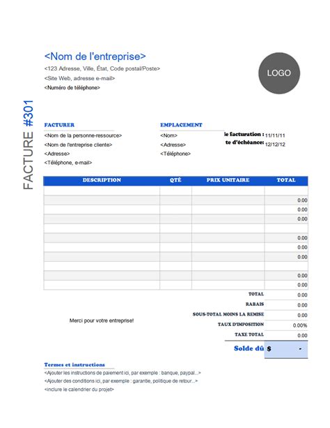 Modele Facture Imprimable PDF Source Invoice Template 2 1 40 OFF