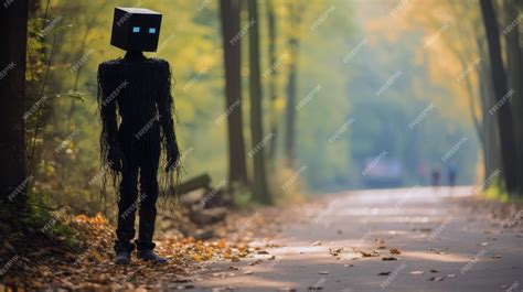 Premium AI Image | an enderman from minecraft in real life