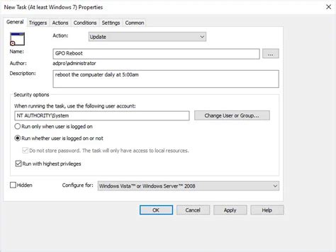 How To Schedule Windows Reboot Using Group Policy Active Directory Pro