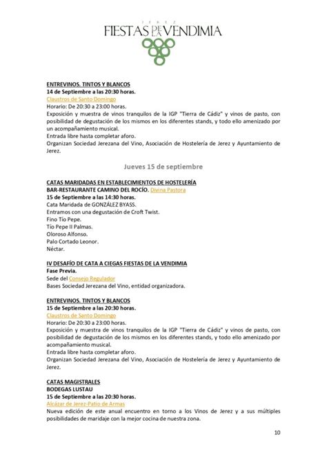 Ficha De Evento Fiestas De La Vendimia Programaci N Completa