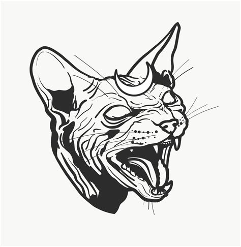 Lets Get Naked Symmetrical Skull Sphynx Cat L Sticker Spreadshirt Artofit