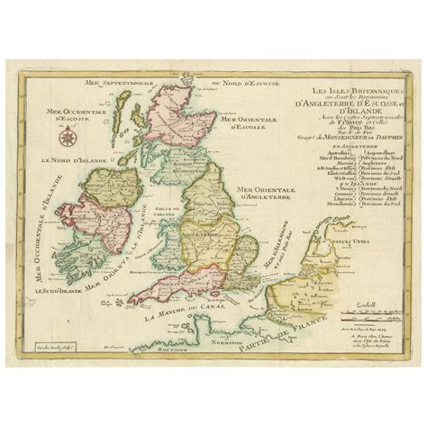 Small Antique Map Of England Wales Scotland And Ireland With Original