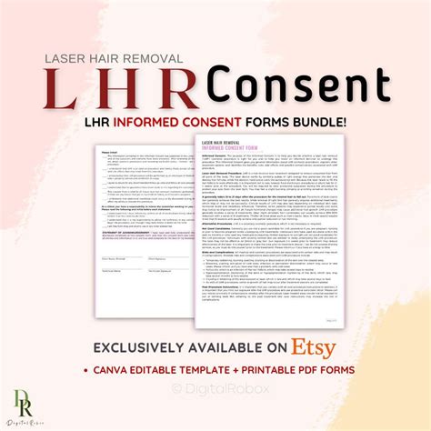 Laser Hair Removal Informed Consent Form Editable Printable Etsy In