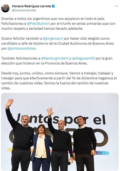 Patricia Bullrich Le Ganó La Interna A Horacio Rodríguez Larreta Minuto Argentina