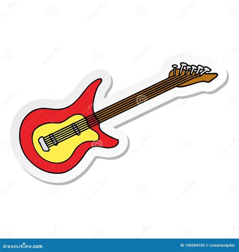 Caricatura Dibujada A Mano Doodle De Una Guitarra Ilustraci N Del