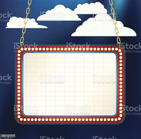 Theater Marquee Cloud Background Stok Vektör Sanatı And Sahne Işıkları