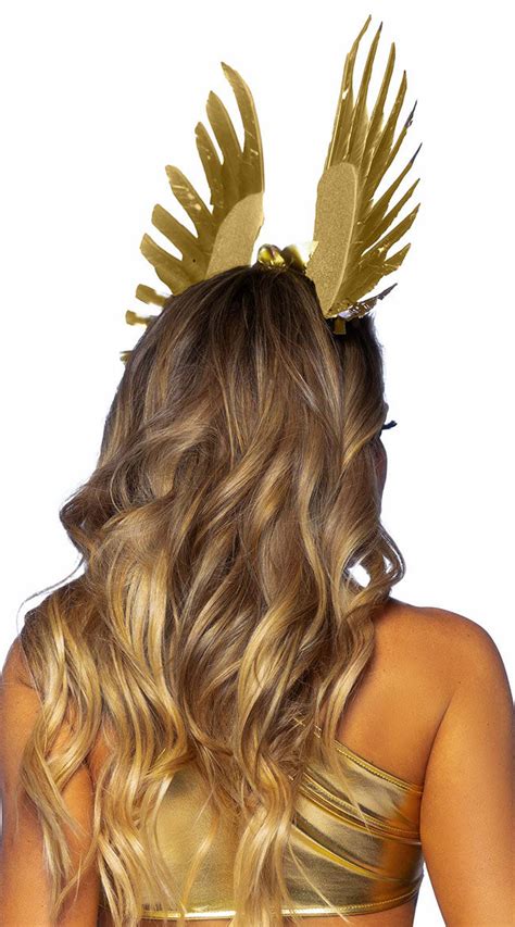 Golden Goddess Headpiece Floral And Wing Goddess Headband