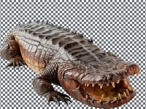 Um Crocodilo Horr Vel Isolado Num Fundo Transparente Psd Premium