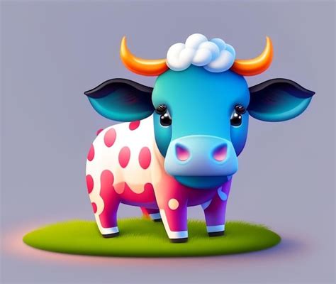 Une Vache De Dessin Anim Mignon Color Photo Premium