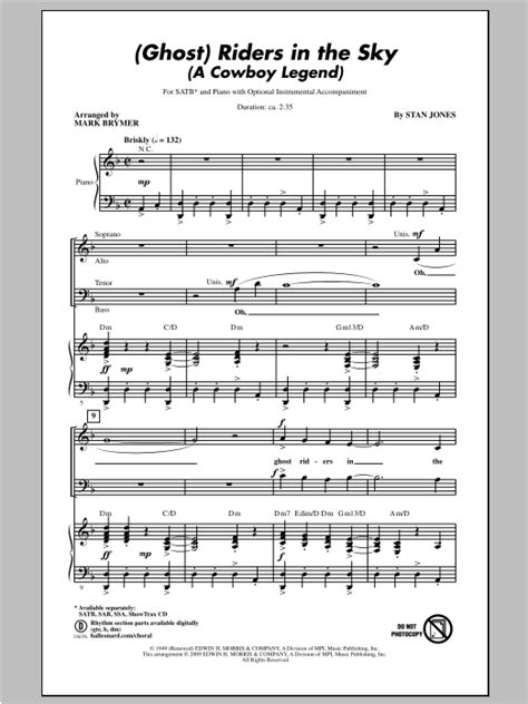 Ghost Riders In The Sky A Cowboy Legend Sheet Music Direct