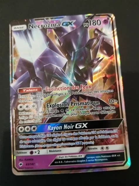 CARTE POKEMON NECROZMA Gx 63 147 Ultra Rare Ombres Ardentes Mint EUR 6