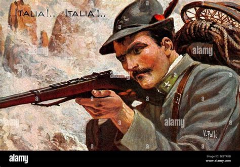 Ca Italia Una Cartolina Militare Italiano Alpino Soldato In