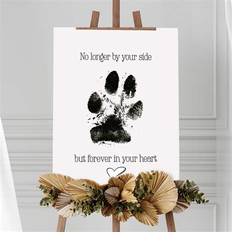 Paw Print Rainbow Bridge Pet Memory Poem Pet Memorial Poem No Longer By