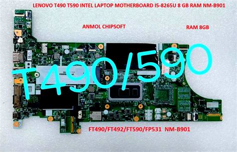 Lenovo T490 T590 Intel Laptop Motherboard I5 8265u 8 Gb Ram Nm B901 At