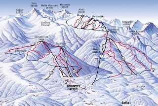 bulgaria ski resorts: BOROVETS- SKI MAP