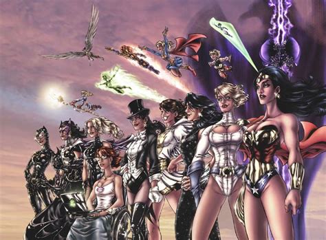 Women of DC by Adam The characters included here are (L to R): Back Row ...
