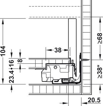 Schubladen Garnitur Legrabox pure Zargenhöhe 90 mm Systemhöhe M mit