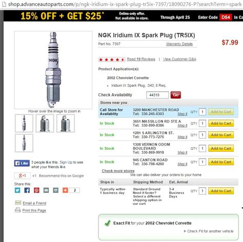 Spark plugs - NGK TR5IX & AC delco 41-110 (i searched) - CorvetteForum - Chevrolet Corvette ...