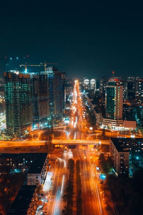 Vista panorâmica na cidade grande à noite Foto Grátis Fotos de