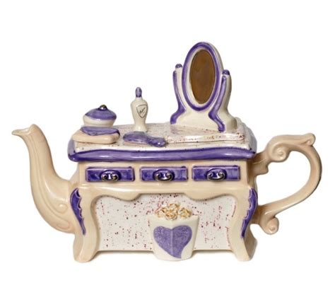 Teapot That Looks Like A Vanity W Mirror Vanity Items On Lid Such As