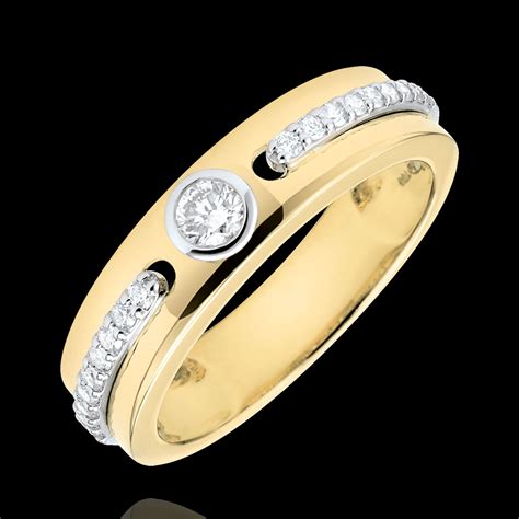 Bague Solitaire Promesse Or Jaune 18 Carats Et Diamants Bijoux Edenly