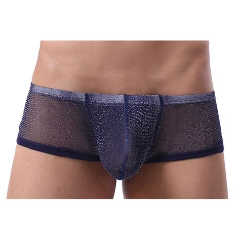 Mens Underwear Briefs Mens Solid Color U Raised Breathable Mesh Low