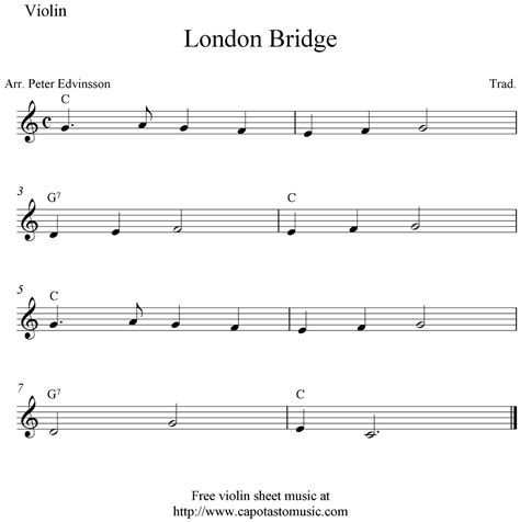 Easy Sheet Music For Beginners London Bridge Easy Free Violin Sheet