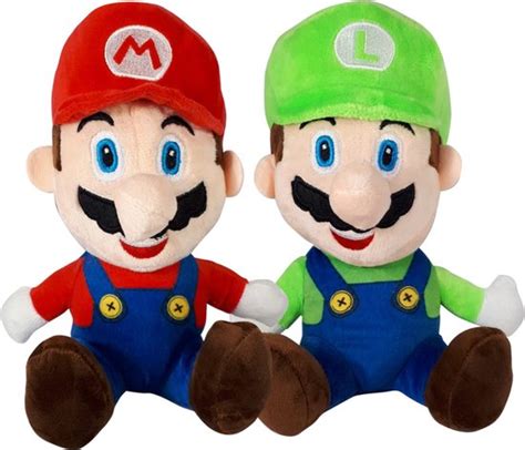 Mario Luigi Zittend Super Mario Bros Pluche Knuffel Set Cm