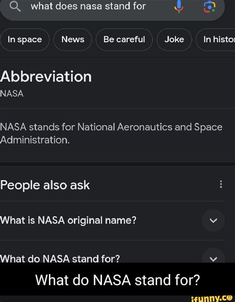 What Does Nasa Stand For Fe In Space News Be Careful Joke In Histot