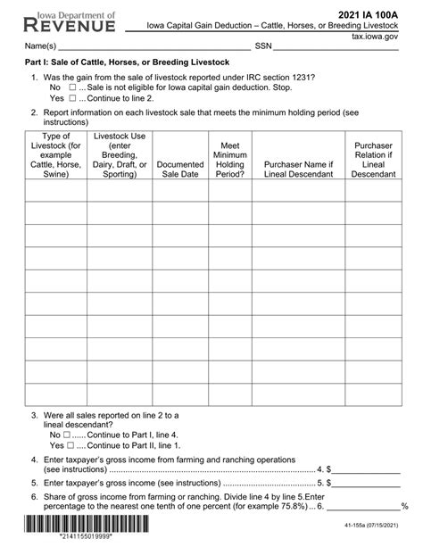 Form Ia100a 41 155 2021 Fill Out Sign Online And Download Fillable Pdf Iowa Templateroller