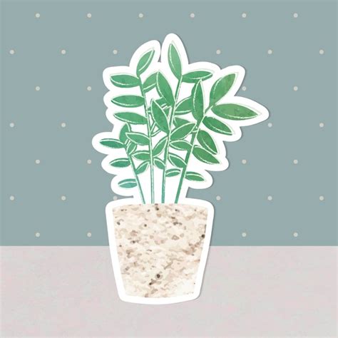 Free Vector Watercolor Tropical Potted Plant Sticker