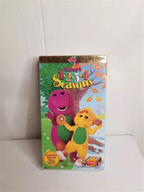 BARNEY'S 1-2-3-4 SEASONS VHS 1996 Classic Collection Cartoon Tape Movie ...