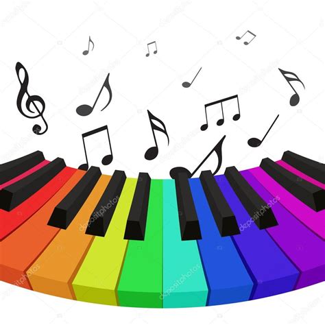 Teclas Del Piano Con Notas Musicales Vector De Stock 99738968