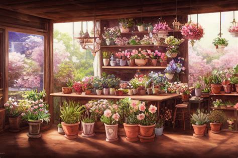 Flower Shop Visual Novel V Tuber Background Etsy