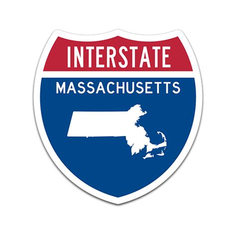 Massachusetts Interstate Highway Sign Sticker Decal Ma Usa Freeway Roadway Rotten Remains