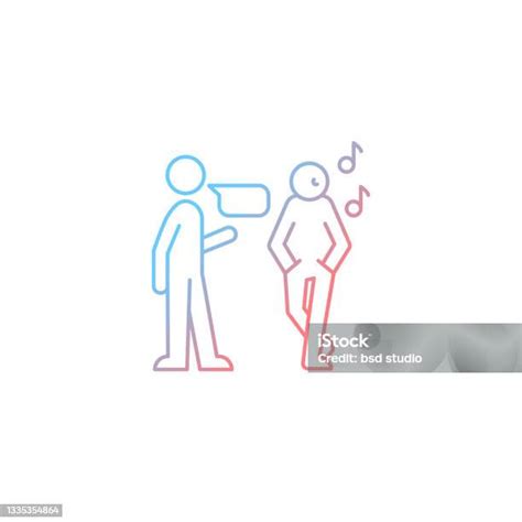 Inattentive Listening Gradient Linear Vector Icon Stock Illustration