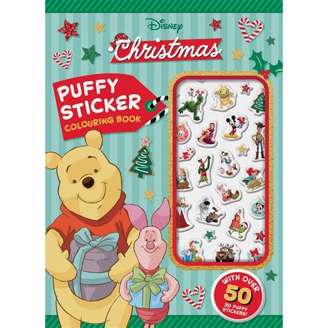 Disney Christmas Puffy Sticker Colouring Book BIG W