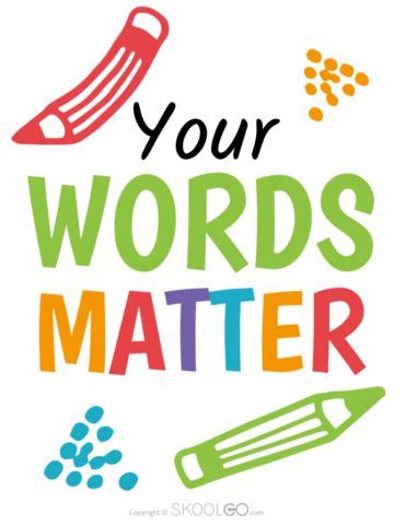 Your Words Matter - Free Classroom Poster - SKOOLGO | Classroom posters ...