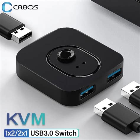 USB 3 0 KVM Anahtar USB Hub 1x 2 2x1 Switcher USB3 0 Anahtar Payla Lan