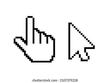 Pixelated Cursor Computer Mouse Click Cursor Stock Vector Royalty Free