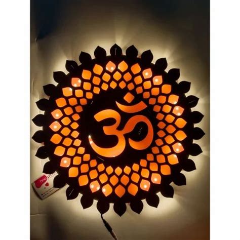 Black And Orange Om Led Acrylic Photo Frame For Decoration Size