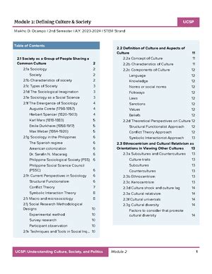 Ucsp Transes Module Module Starting Points For The