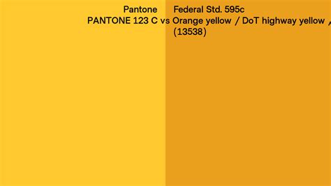 Pantone C Vs Federal Std C Orange Yellow Dot Highway Yellow