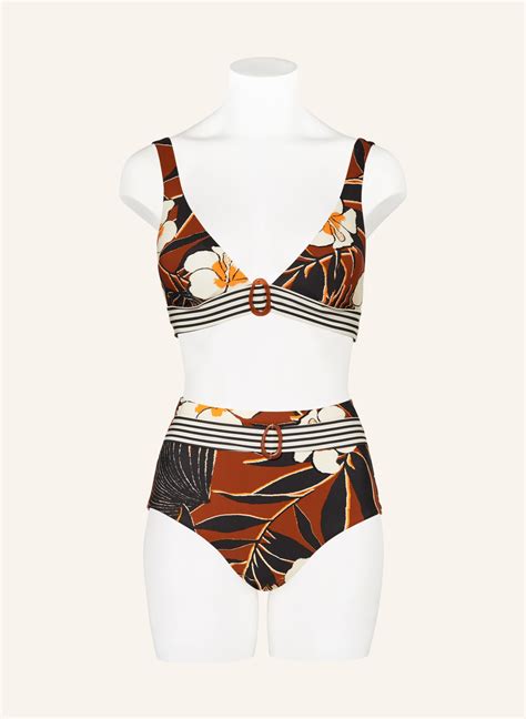 Maryan Mehlhorn Bralette Bikini Top Art Nautic In Braun Schwarz Creme