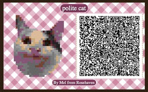 Polite Cat Animal Crossing Qr Acpatterns Animal Crossing Qr Animal